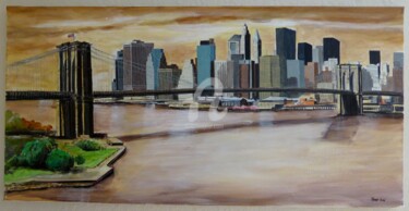 绘画 标题为“Brooklyn Bridge” 由Patrice Behra, 原创艺术品, 丙烯