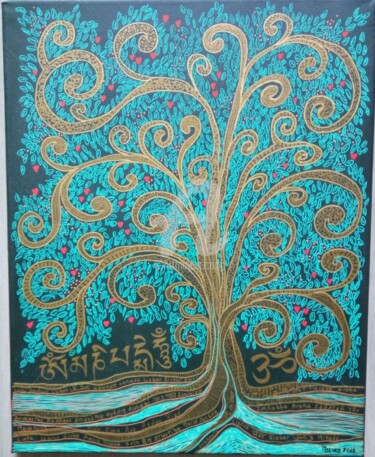 Painting titled "Arbre de vie" by Patrice Behra, Original Artwork, Acrylic