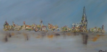 Peinture intitulée "Ma ville" par Patrice Brunet, Œuvre d'art originale