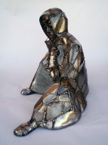 Sculpture titled "L'indiferece" by Bueno Patrice, Original Artwork, Metals