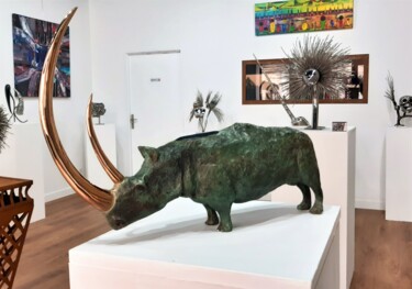 Sculpture intitulée "Rhino" par Bueno Patrice, Œuvre d'art originale, Bronze
