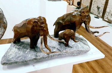 Sculpture titled "Scene d'un autre te…" by Bueno Patrice, Original Artwork, Bronze