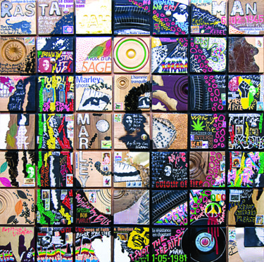 Collages intitulée "Rasta Marley" par Patrice Chambrier, Œuvre d'art originale, Découpages