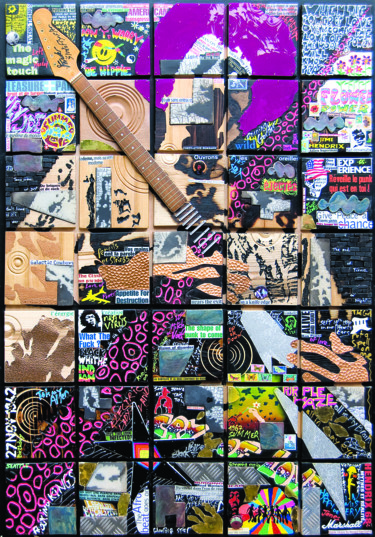"Left Hendrix" başlıklı Kolaj Patrice Chambrier tarafından, Orijinal sanat, Çelikler