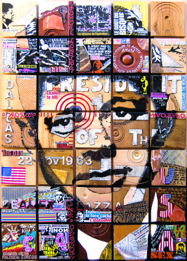 Collages titled "J.F.K. Tears" by Patrice Chambrier, Original Artwork