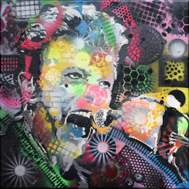 Painting titled "bowie" by Patrice Chambrier, Original Artwork, Spray paint