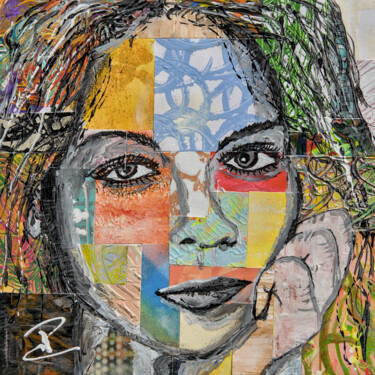 Malerei mit dem Titel "Norah Jones" von Patrice Chambrier, Original-Kunstwerk, Acryl