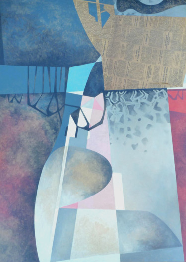 Malerei mit dem Titel ""Dialogue"   N°258" von Patrice Gallard, Original-Kunstwerk, Öl