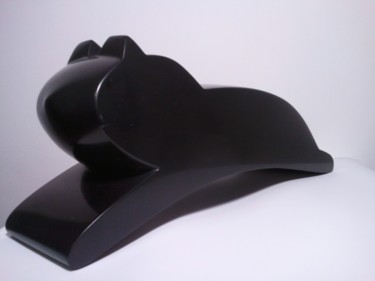 Скульптура под названием "blackcat" - Patrice Kauffmann, Подлинное произведение искусства