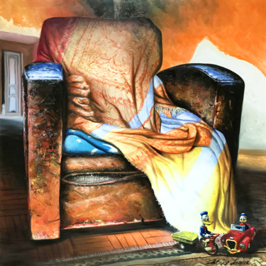 Pintura titulada "" Le fauteuil de Do…" por Patrice Larue, Obra de arte original, Oleo