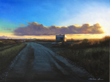 Ζωγραφική με τίτλο "" On the road again"" από Patrice Larue, Αυθεντικά έργα τέχνης, Λάδι