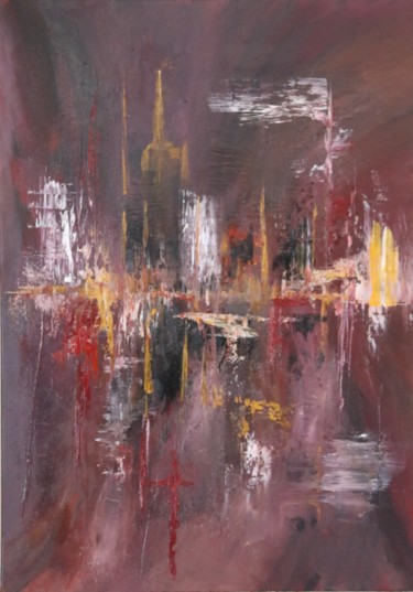 Painting titled "Vers le chaos" by Patrice Poidevin, Original Artwork, Oil