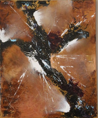Painting titled "Le dernier arbre" by Patrice Poidevin, Original Artwork, Acrylic
