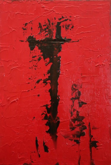 Painting titled "le Christ" by Patrice Poidevin, Original Artwork, Oil