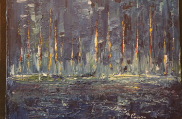 Malerei mit dem Titel "Voiliers de nuit" von Patrice Poidevin, Original-Kunstwerk, Öl