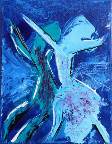 Painting titled "valse" by Patrice Poidevin, Original Artwork, Acrylic