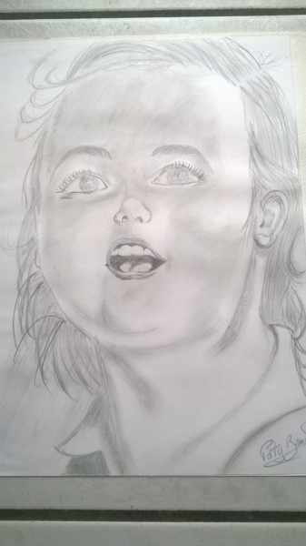 Dessin intitulée "L'enfant" par Patricia Alia Bravo, Œuvre d'art originale