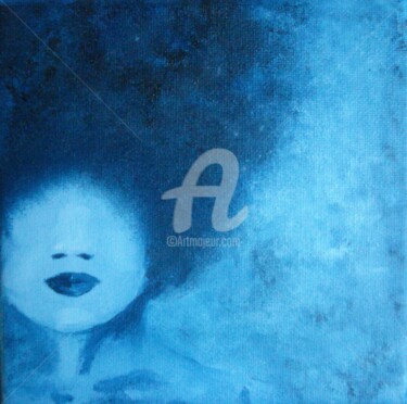Pintura intitulada "Thinking blue" por Patrícia Almeida, Obras de arte originais, Outro