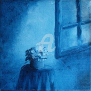 Painting titled "Blue moonlight" by Patrícia Almeida, Original Artwork, Other