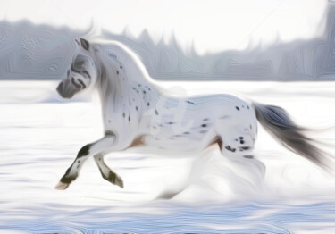 Artes digitais intitulada "White Horse" por Patricia Antonio, Obras de arte originais, Foto Montagem