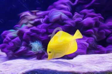 Artes digitais intitulada "Yellow little fish" por Patricia Antonio, Obras de arte originais, Foto Montagem