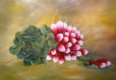 Peinture intitulée "radis" par Patricia Blanchet-Olivier, Œuvre d'art originale, Huile
