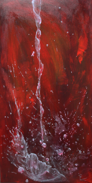 Peinture intitulée "la vie en rouge" par Patricia Blondel, Œuvre d'art originale, Acrylique