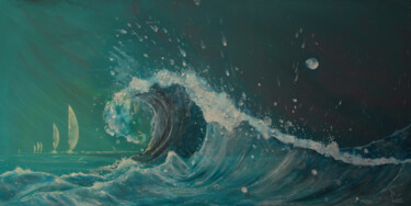 Peinture intitulée "passion océan" par Patricia Blondel, Œuvre d'art originale, Acrylique Monté sur Châssis en bois
