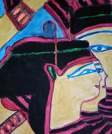 Pintura intitulada "Arte Egipcio en acu…" por Patricia Brown (Artedibujopbrown), Obras de arte originais, Acrílico