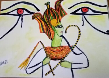 Painting titled "Osiris" by Patricia Brown (Artedibujopbrown), Original Artwork, Watercolor