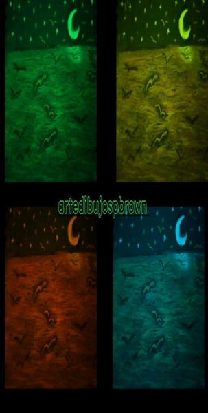 Arte digitale intitolato "Luna" da Patricia Brown (Artedibujopbrown), Opera d'arte originale, Collage digitale