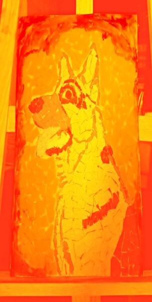 Artes digitais intitulada "Dog" por Patricia Brown (Artedibujopbrown), Obras de arte originais, Imagem gerada por IA