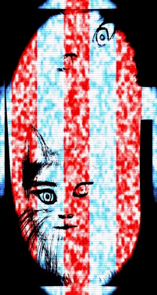 Arts numériques intitulée "Ojo de Gato" par Patricia Brown (Artedibujopbrown), Œuvre d'art originale, Image générée par l'IA