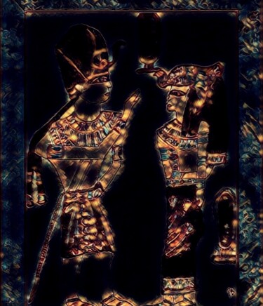 Arts numériques intitulée "Matrimonio Egipcio" par Patricia Brown (Artedibujopbrown), Œuvre d'art originale, Image générée p…
