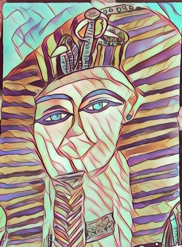 Digital Arts titled "Tutankhamen Digital" by Patricia Brown (Artedibujopbrown), Original Artwork, AI generated image