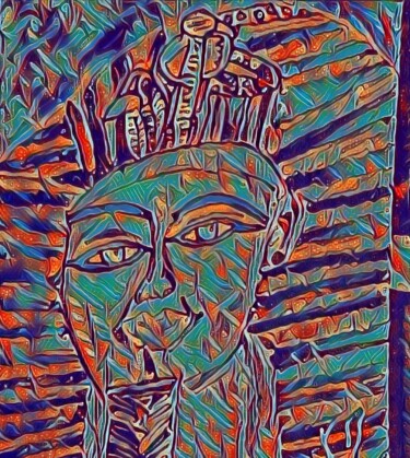 Digital Arts titled "Tutankhamen Digital…" by Patricia Brown (Artedibujopbrown), Original Artwork, AI generated image