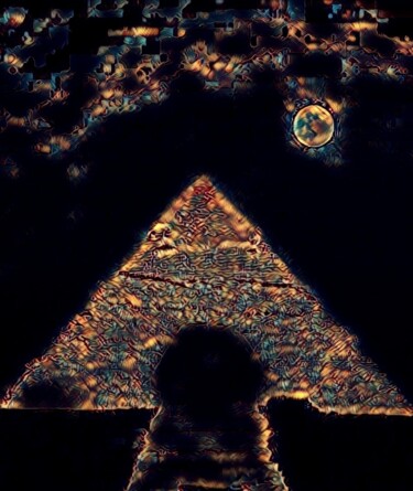 Digital Arts titled "Efinge y pirámide" by Patricia Brown (Artedibujopbrown), Original Artwork, AI generated image