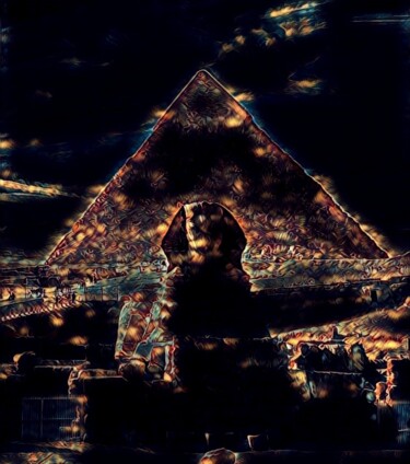Digital Arts titled "Efinge y pirámide d…" by Patricia Brown (Artedibujopbrown), Original Artwork, AI generated image