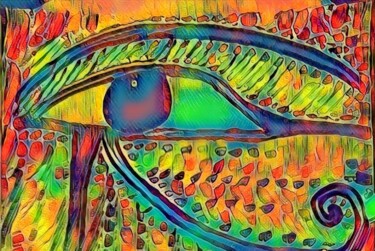 Digital Arts titled "El ojo de Horus" by Patricia Brown (Artedibujopbrown), Original Artwork, AI generated image