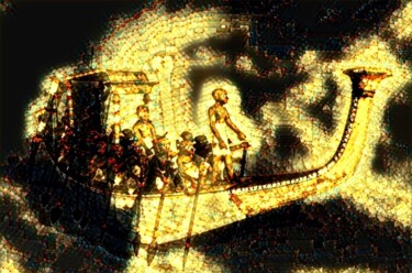 Digitale Kunst getiteld "Navegando" door Patricia Brown (Artedibujopbrown), Origineel Kunstwerk, AI gegenereerde afbeelding
