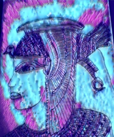 Digitale Kunst getiteld "Egipcia avatat" door Patricia Brown (Artedibujopbrown), Origineel Kunstwerk, AI gegenereerde afbeel…