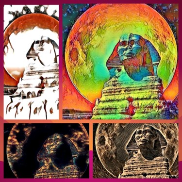 Digitale Kunst mit dem Titel "Collage Egipcio sép…" von Patricia Brown (Artedibujopbrown), Original-Kunstwerk, Digitale Coll…