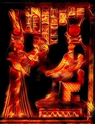 Arts numériques intitulée "La realeza egipcia" par Patricia Brown (Artedibujopbrown), Œuvre d'art originale, Image générée p…