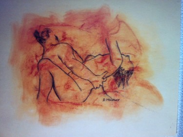 Painting titled "Etreinte" by Patricia Caillault, Original Artwork, Pastel