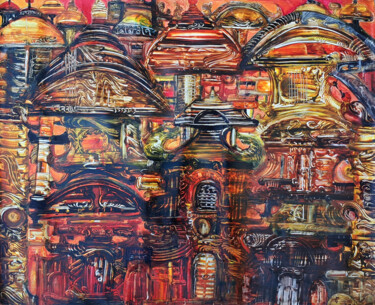 Peinture intitulée "Oriental Palace" par Patrícia Calmon, Œuvre d'art originale, Acrylique