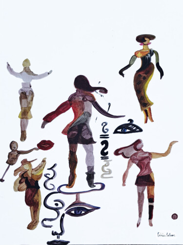 Peinture intitulée "Danseuses" par Patrícia Calmon, Œuvre d'art originale, Acrylique