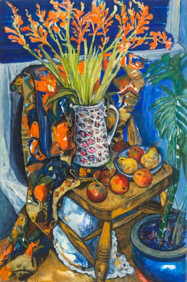Malerei mit dem Titel "Autumn colours with…" von Patricia Clements Art, Original-Kunstwerk, Öl Auf Keilrahmen aus Holz monti…