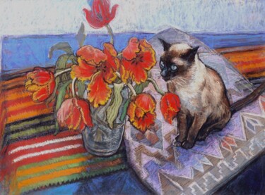 Drawing titled "Bob the visitor" by Patricia Clements Art, Original Artwork, Pastel Mounted on Cardboard