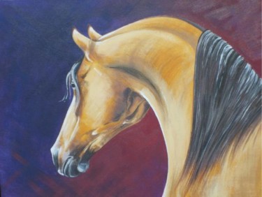 Painting titled "Anglo-arabe" by Patricia Colapinto, Original Artwork, Oil