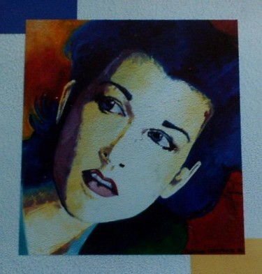 Painting titled "Céline Dion" by Patricia Colapinto, Original Artwork, Oil